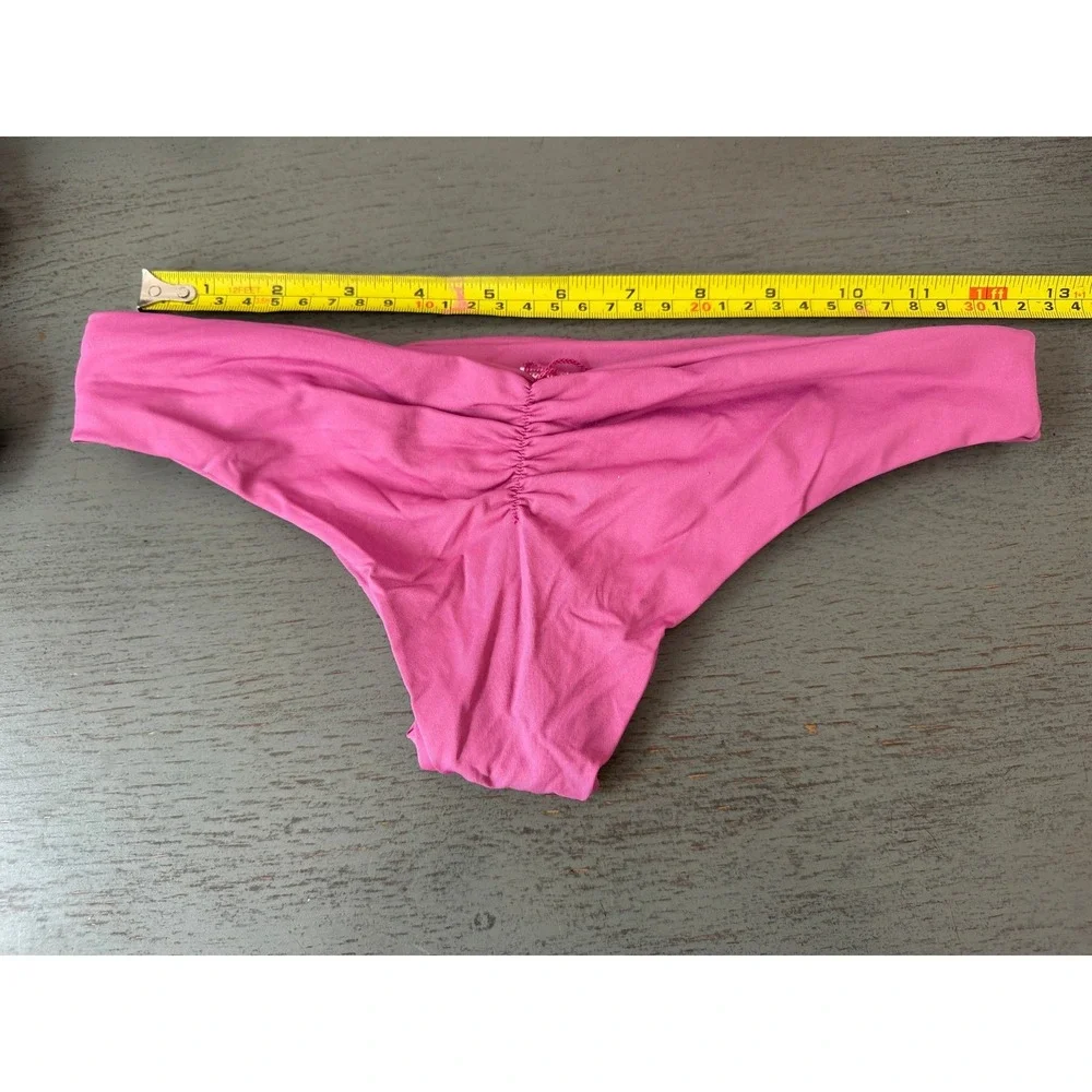 L*Space Bitsy Cut Ruched Back Bikini Bottoms Pink XS Low Rise Cheeky Swim